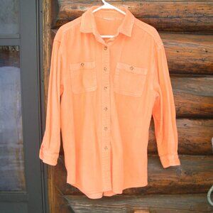 EUC Wide-Wale Corduroy Button Down Orange Shirt Size L/XL